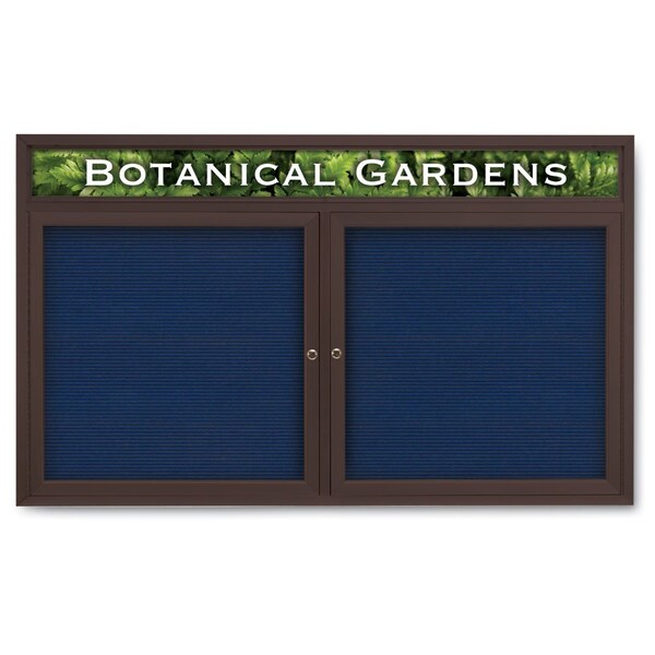 Indoor Enclosed Combo Board, 42"x32", Black Frame/White Porcelain & Cork